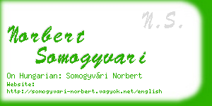 norbert somogyvari business card